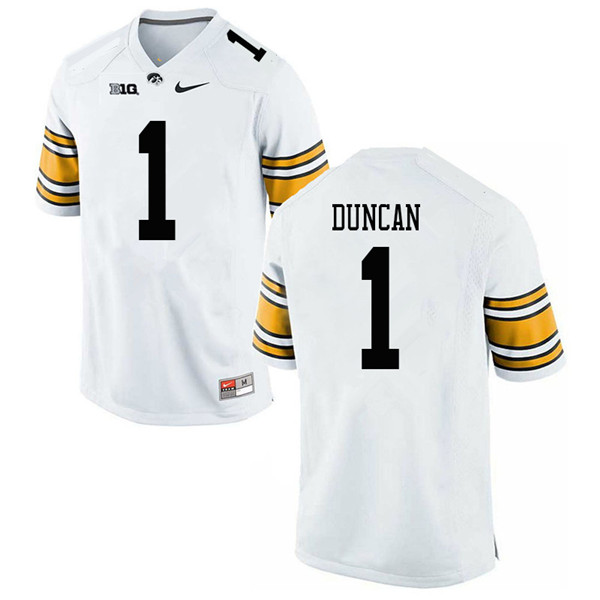 Men #1 Keith Duncan Iowa Hawkeyes College Football Jerseys Sale-White